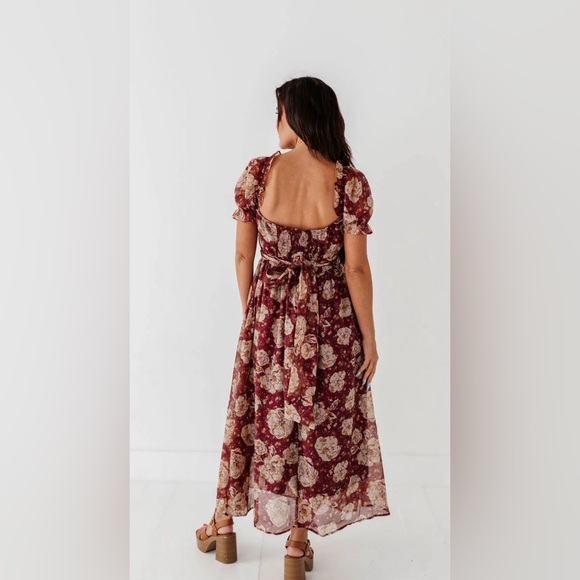 Simons BluPepper Ancient Floral Sweetheart Neckline Maxi Dress Size U.S. Large - Picture 3 of 16